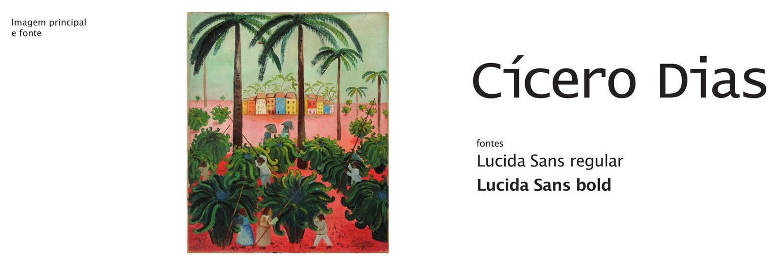 Página do projeto com a imagem principal e o espécime da fonte Lucida Sans